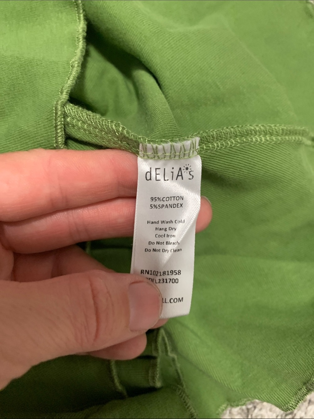 Delias Green Square Neck Long Sleeve Mini Dress - Picture 9 of 9